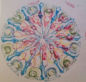 Balloon Mandala - coloring by Michelle