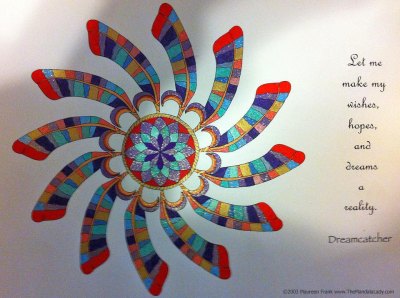 Dreamcatcher Mandala - coloring by Celia