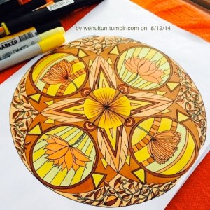 Yellow Orange Mandala by wenuitun