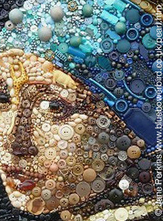 CLOSE UP: Girl with a Pearl Earring remade by Jane Perkins