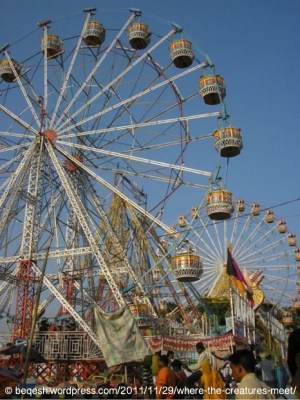 close up of ferris wheel