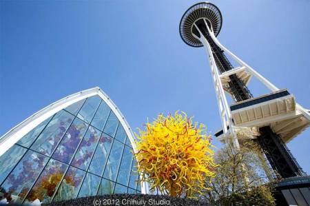 Chihuly's "The Sun" at Chihuly Glass and Garden Exhibit in Seattle