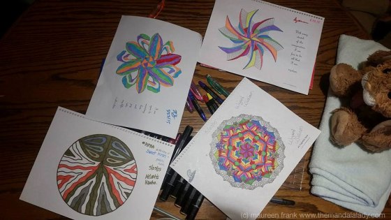 Coloring Bee Mandala - colorings by Nick, Michelle, Jeffrey, and William