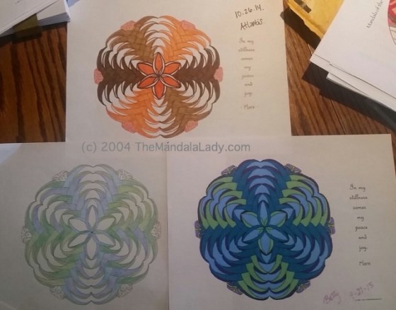 Flare Mandala as colored by Michelle, Nick, and Betty