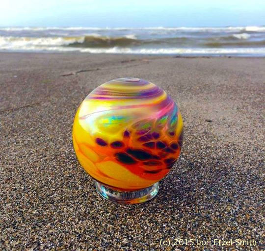 Glass Float on the beach in Lincoln City, OR