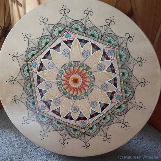 Painted Drum Mandala by Maureen Wheeler