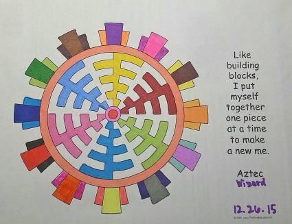 Aztec Mandala - coloring by Jeffrey  St. Rose