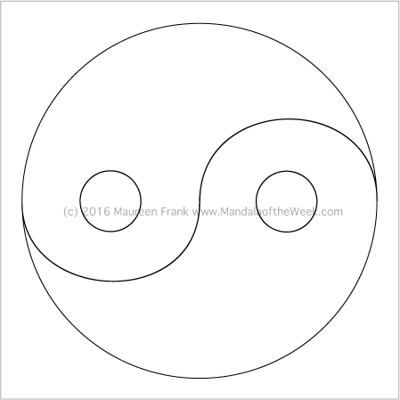Yin Yang Mandala to Color by Maureen Frank
