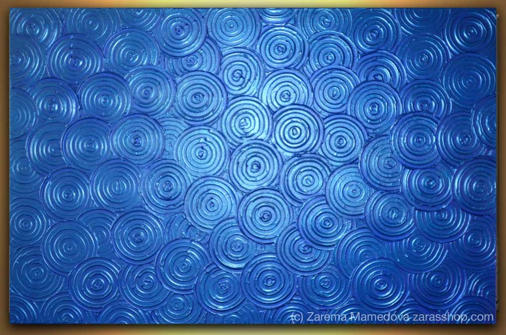 Blue Metallic Art by Zarema Mamedova
