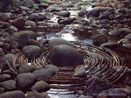 Branches and Boulder by Andy Goldsworthy