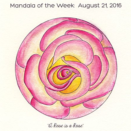 A Rose is a Rose Mandala in Color by Maureen Frank