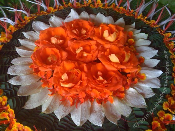 Orange Flowers Mandala by Lemoel Senillo