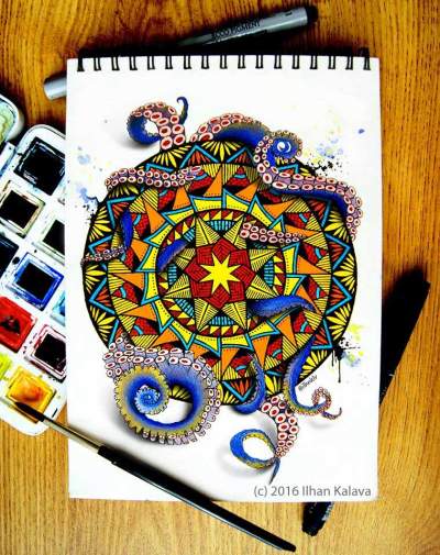 Ilhan Kalava's Hand-Drawn Mandala