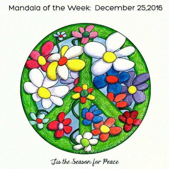 Tis the Season for Peace Mandala in Color by Maureen Frank (me)