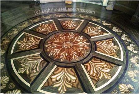Tahari Library 3D Wood Inlay Floor - by LighthouseLaserArts.com