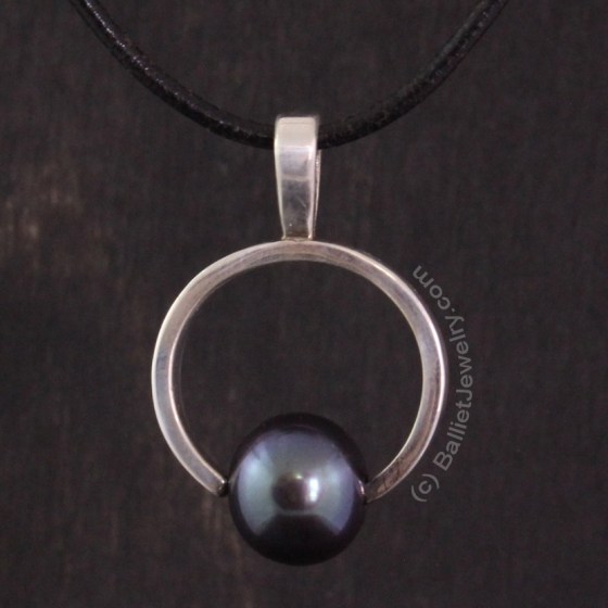 Silver and Pearl Pendant by BallietJewelry.com