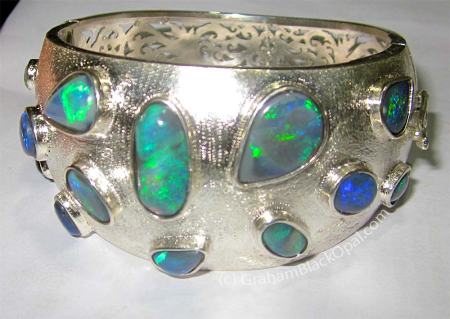 Opal Cuff Bracelet by <a href="http://www.grahamblackopal.com" target="_blank">Graham Black Opal Jewelry</a>