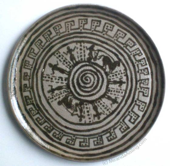 Thrown and Painted Greek Plate by MirandaAisling.com
