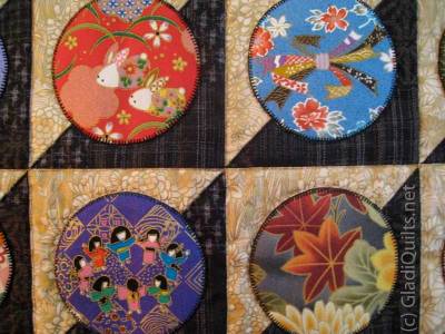Japanese Geometry Quilt - up close