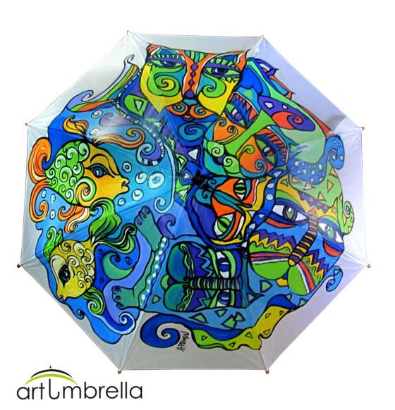 Cats & Animals Hand Painted Umbrella - ArtUmbrella