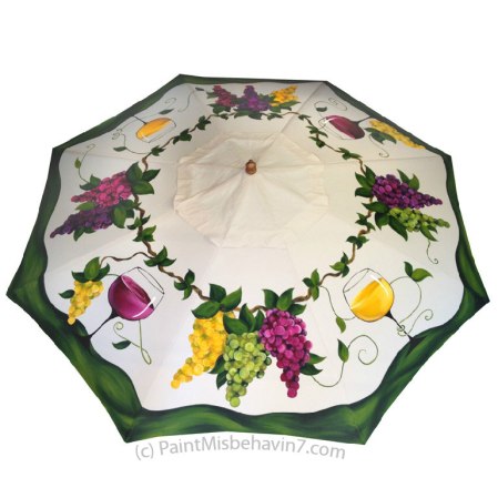 Grapes and Glasses Umbella by Paint Misbehavin