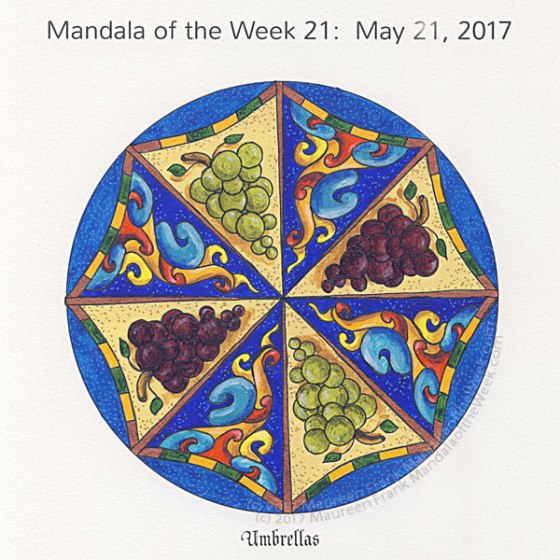 Umbrellas Mandala in Color by me (Maureen Frank)
