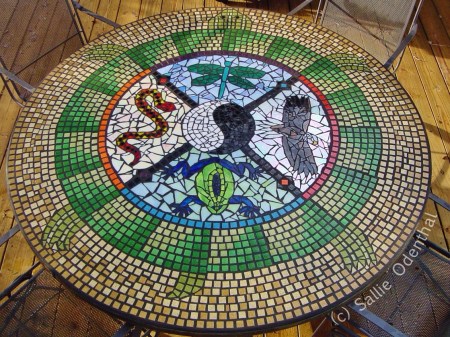 Mosaic Medicine Wheel Table by Sallie Odenthal Mosaic Medicine Wheel Table by Sallie Odenthal