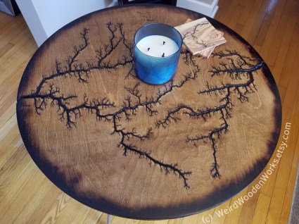 Lichtenberg Round Table Top by Weird Wooden Works