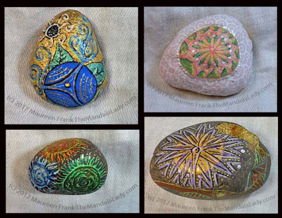 Four Mandala Meditation Stones