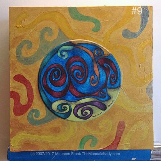 Night Crawlers Mandala - update 2: 9 - full view of progress w/mandala temp. in place