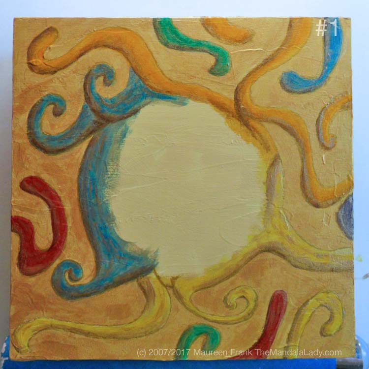 Night Crawlers Mandala - update 4: 1 - add gold contour lines around crawlers on panel