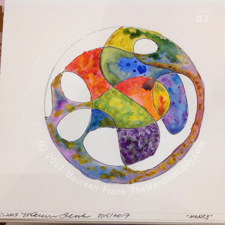 Money Mandala: 3 - continue watercolor painting