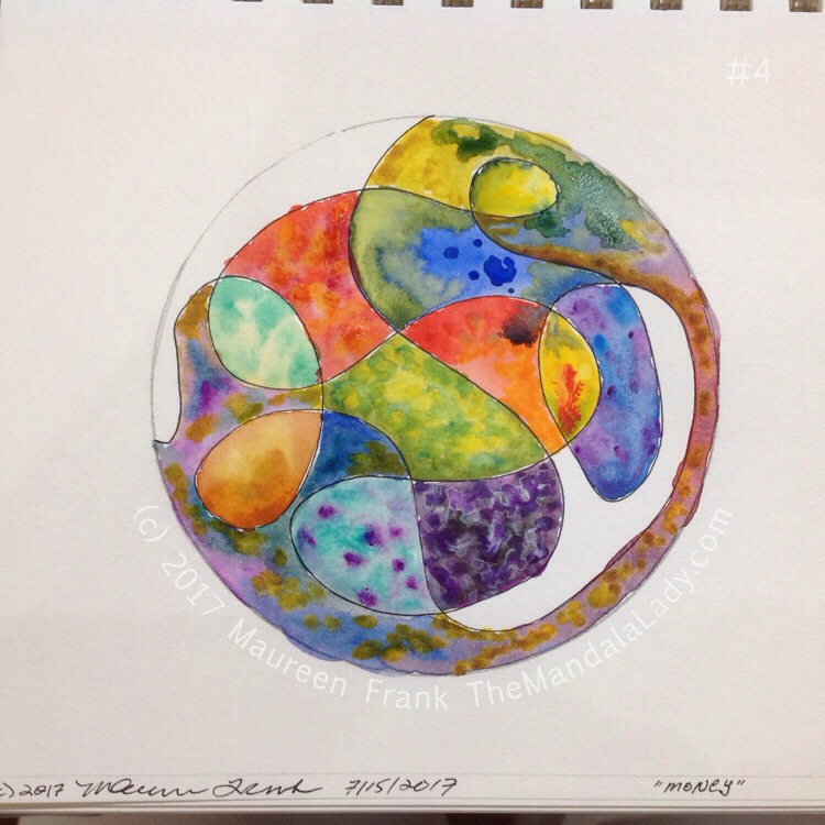 Money Mandala: 4 - continue watercolor painting