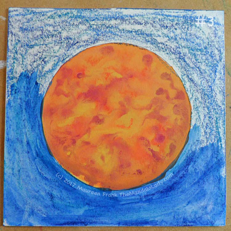 Orange Mandala: 3 - start adding water