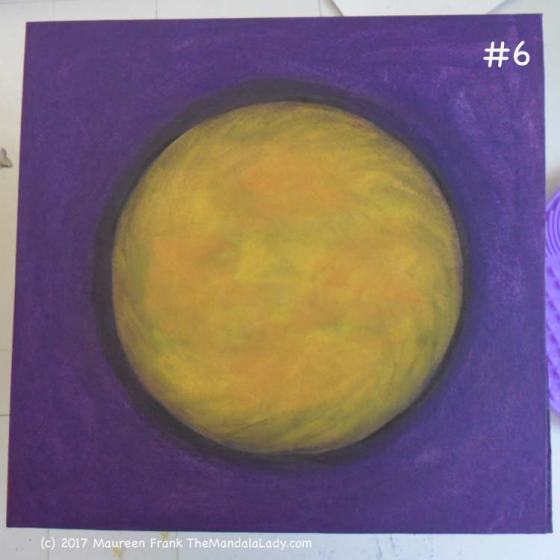 Yellow/Purple Day 1: 6 - add a bit of shadow around the mandala