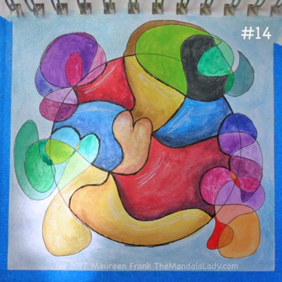 FCG: 14 - black outline the main non-doodle areas, add white highlights