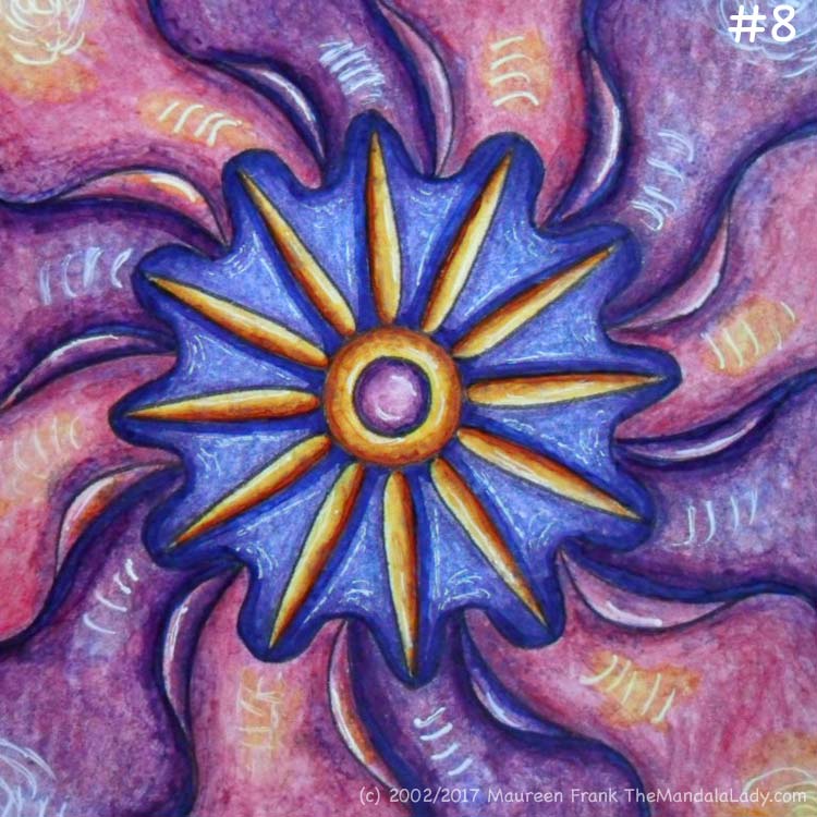 Primrose #2 Day 3: 8 - add white highlights to purple center and yellow "petals"