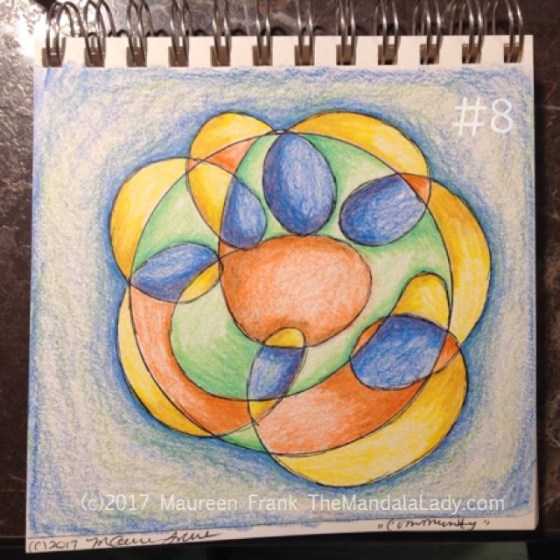 Community Mandala: 8 - add black ink outline to entire design