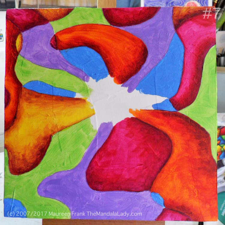 Bohemian Sunset Mandala - abstract art - doodle mandala - yellow - orange