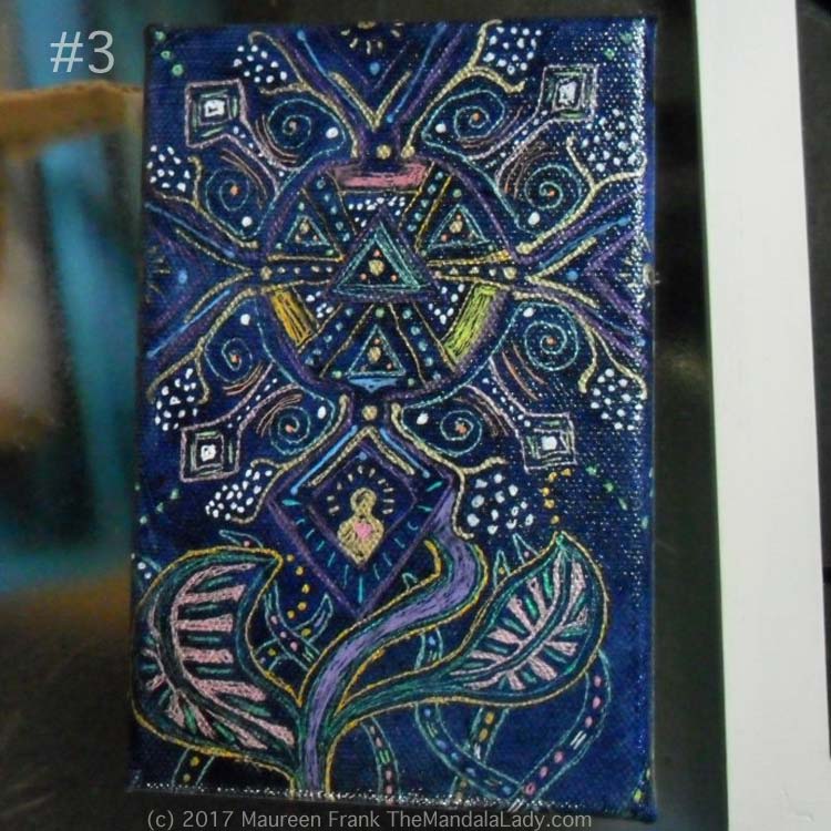Observe Mandala - indigo - gel pens - patterns - aboriginal - Aztec - gel pens