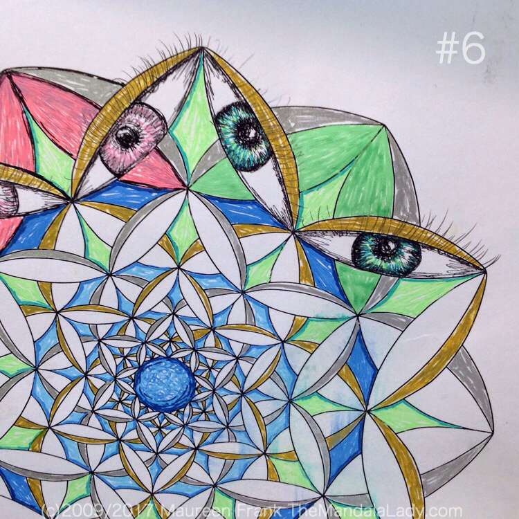 Fly Away With Me Mandala - The Mandala Lady - Eyes - Wings