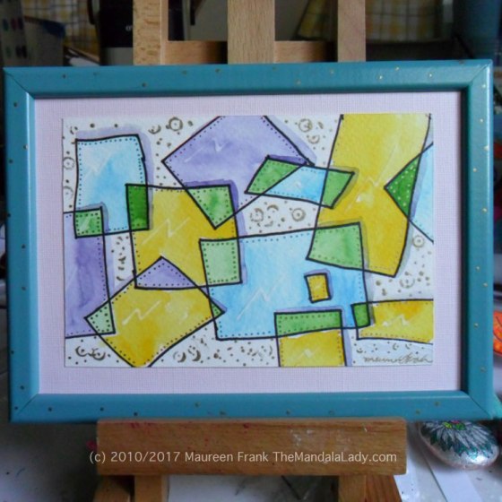 Rectangular Connections - watercolor painting - the mandala lady