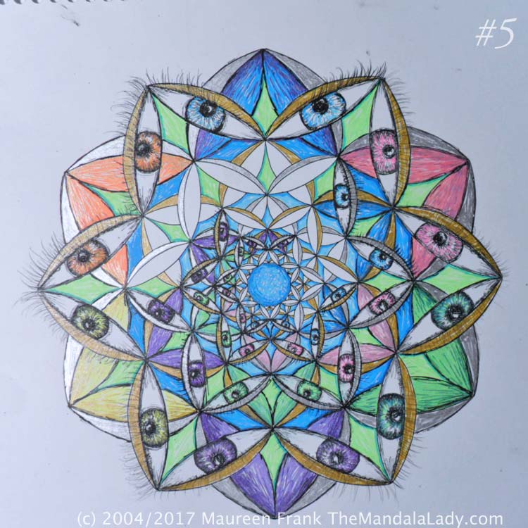 Fly Away With Me Mandala - The Mandala Lady - Eyes - Wings