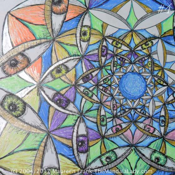 Fly Away With Me Mandala - The Mandala Lady - Eyes - Wings