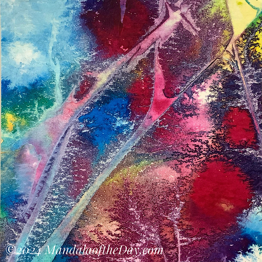 abstract background with blobs of reds, blues, greens, whites, pinks, and yellows…with a couple of wrinkle-like diagonal lines