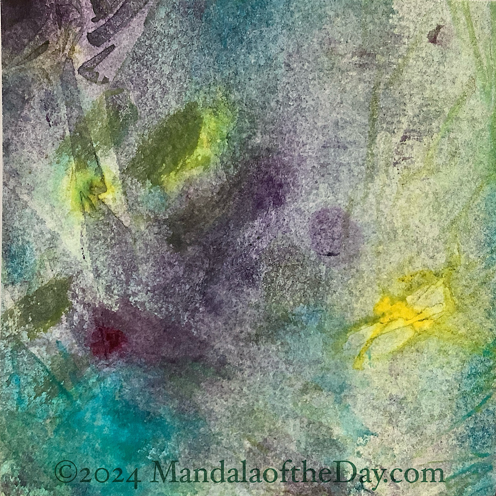 abstract textured background with colors of beige, cream, purple, teal, green, and yellow.