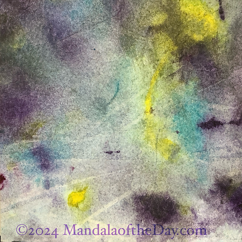 abstract background using colors of dark purple, yellow, teal, and off-white.
