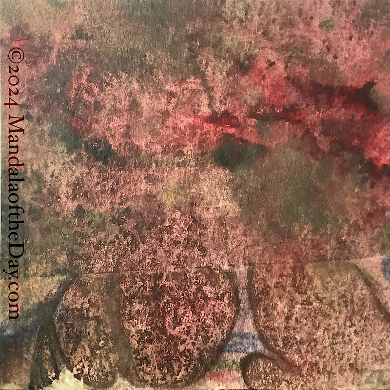 abstract moody background with colors of deep red, browns, and olive greens.