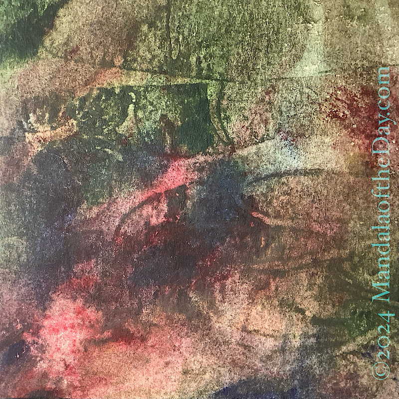 MotD 24-208 7/26/24 abstract background with dark colors of green, maroon, red, beige, and off-white.