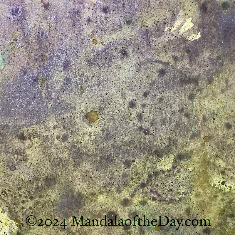 MotD 24-215 Positive Attitude—before: abstract background with colors of muted greens and off-white with a glaze of metallic purple and green.